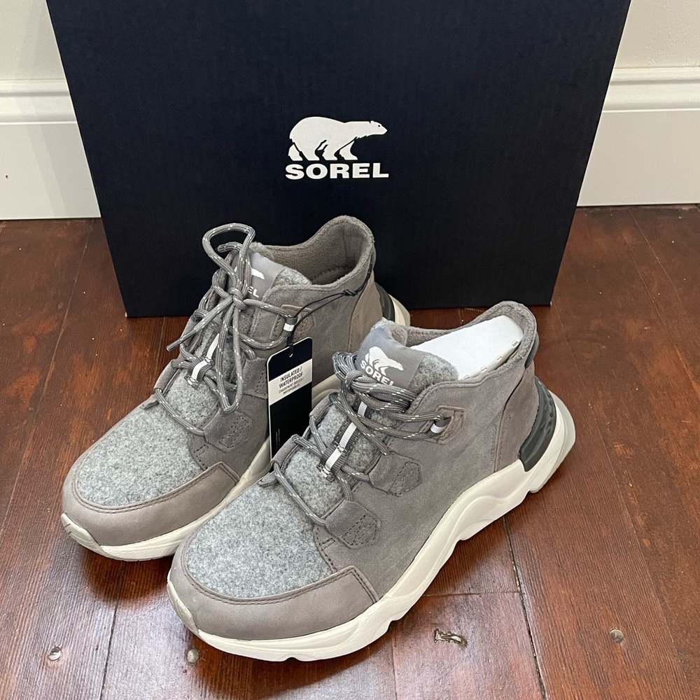 Sorel womens kinetic rnegd caribou waterproof insulated high top quary,sea salt